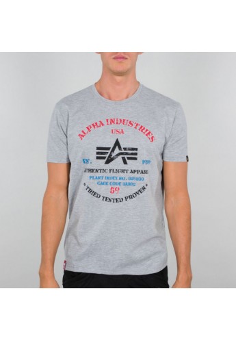 Alpha Industries Authentic Print T T-shirt-grey heather