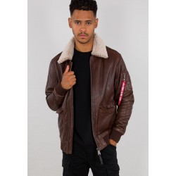 Alpha Industries G1 Leather Jacket-brown