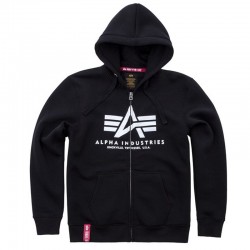 ALPHA INDUSTRIES BASIC Sweatshirt hoody with zipper-black