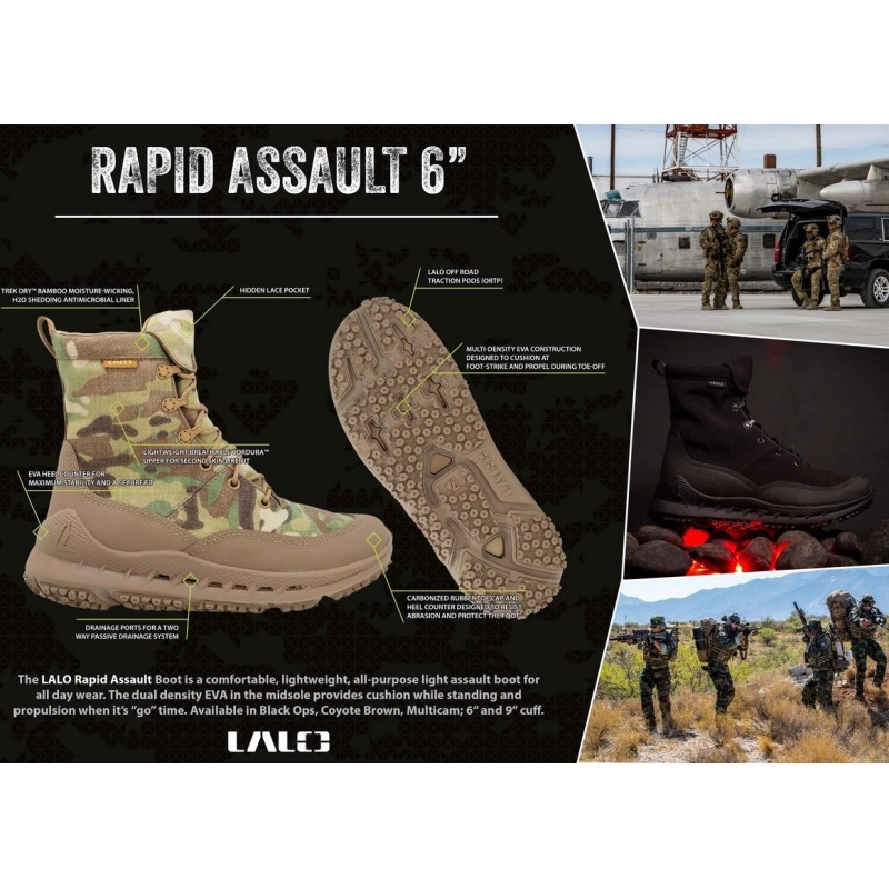 Bottes D'Assaut Rapide Lalo Multicam - Taille UK 7.5/US 8.5/EU 42, Neuves