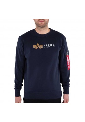 Alpha Industries Alpha Label Sweater Foil Print Rep.blue