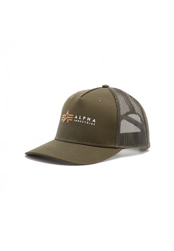 Alpha Industries Alpha Label Trucker Καπέλο Dark Olive