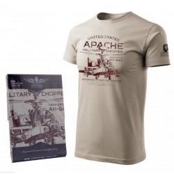 T-shirt with combat helicopter APACHE AH-64D